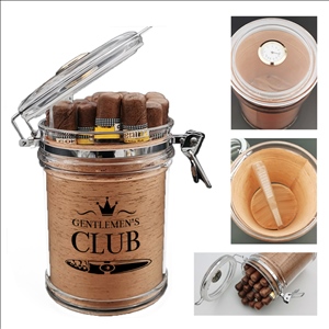 Acrylic Cigar Humidor Jar with Hygrometer & Humidifier